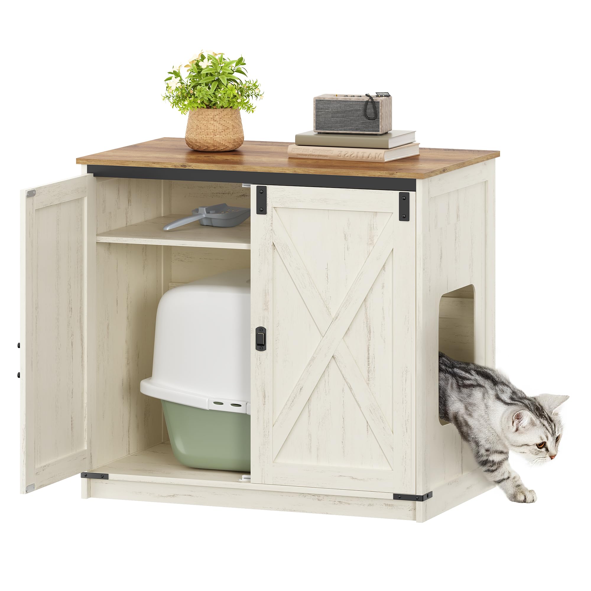 Amazon.com: Hzuaneri Cat Litter Box Enclosure, Tall Hidden Litter